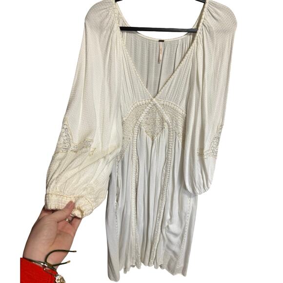 Free People Southwest Lace Maxi Dress Long Sleeve White Size Medium - Picture 5 of 16